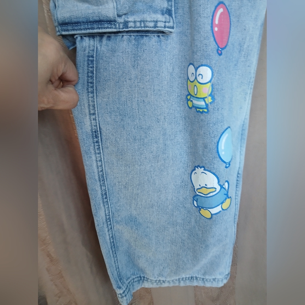 💎 Hello Kitty And Friends Women's Balloon Denim Cargo Pants - Picture 9 of 14